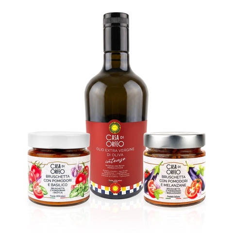 .Pomodori di Sicilia - oliwa INTENSO + bruschetta z bakłażanem i bazylią