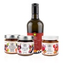 .Słodko-Słona Sycylia - oliwa INTENSO + konfitura z figi + bruschetta z bakłażanem + pesto alla Trapanese