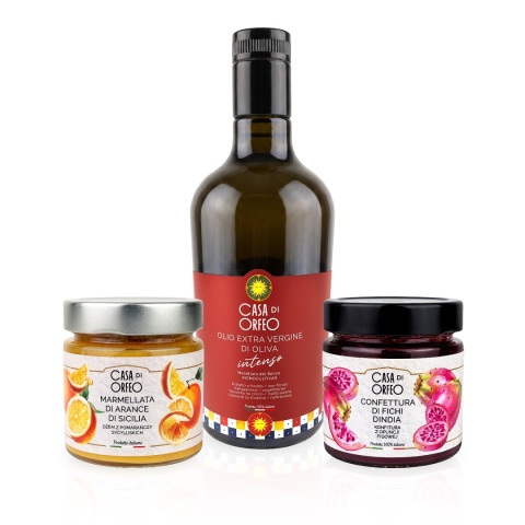 .Frutti di Sicilia - oliwa INTENSO + konfitura z opuncji + dżem z pomarańczy